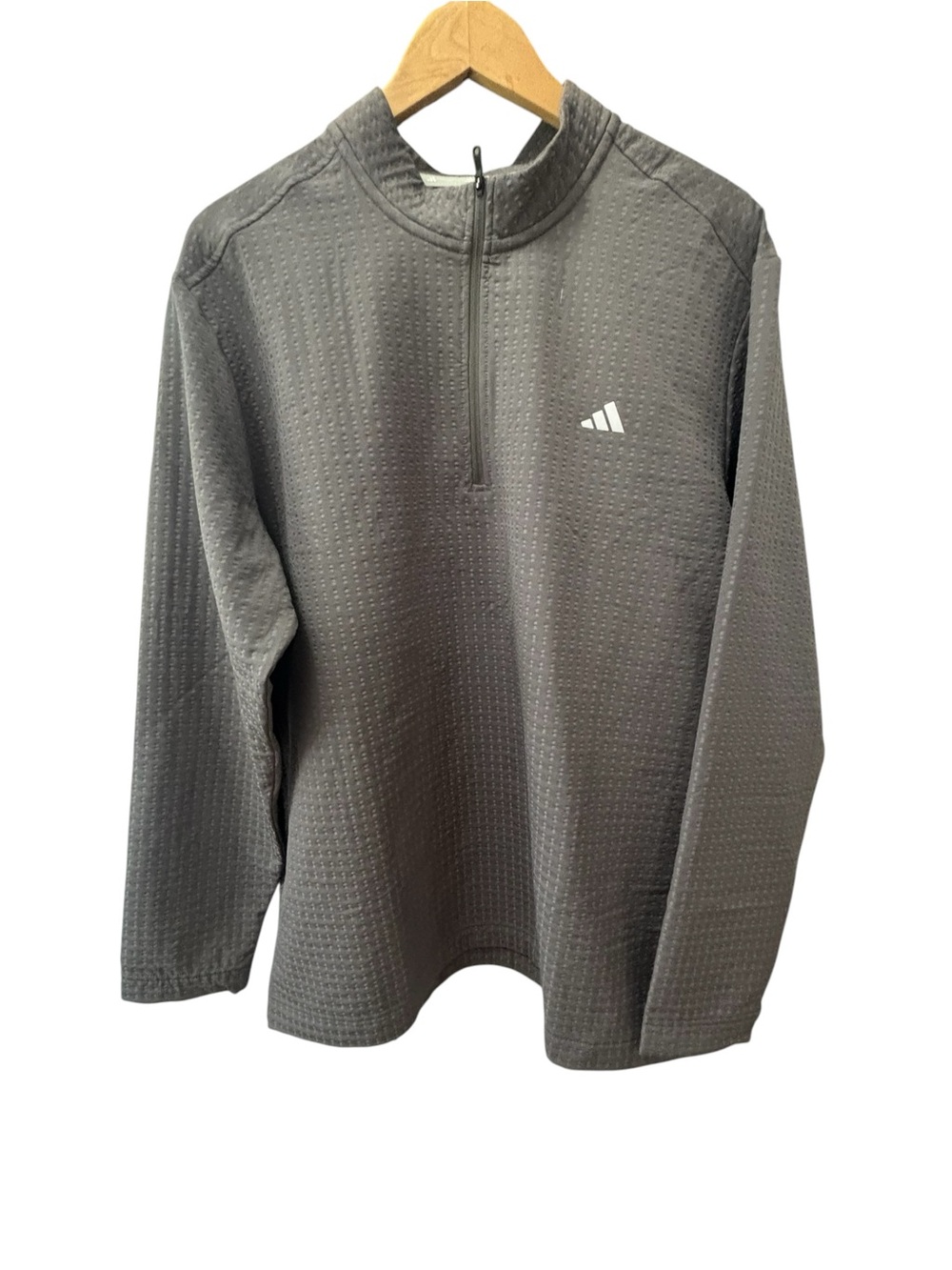 Adidas Golf Textured Quarter-Zip Pullover Mens‎ Size XL NWT Grey